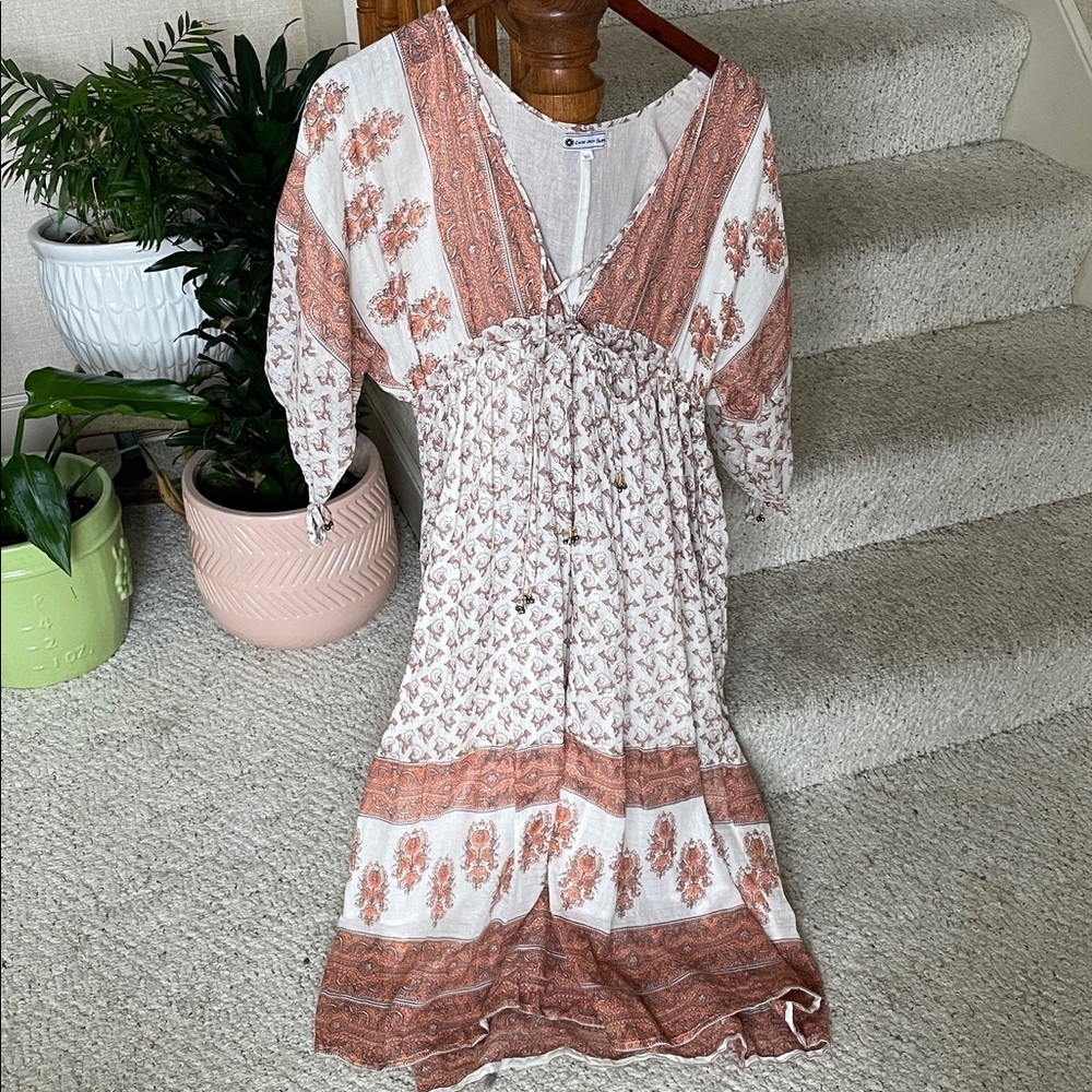 Little Miss Gypsy Bohemian Cotton Midi Dress